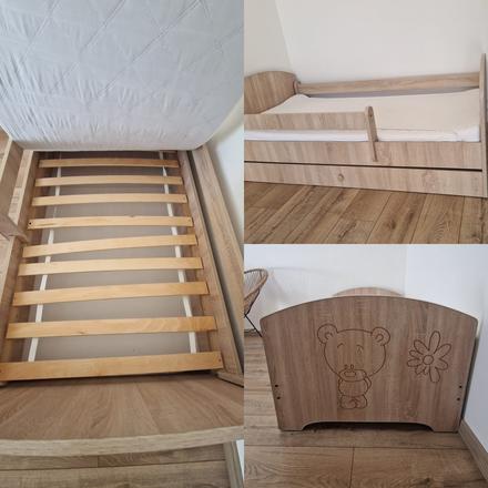 Drevena postielka s matracom, šírka (cm): 80,dĺžka (cm): 160