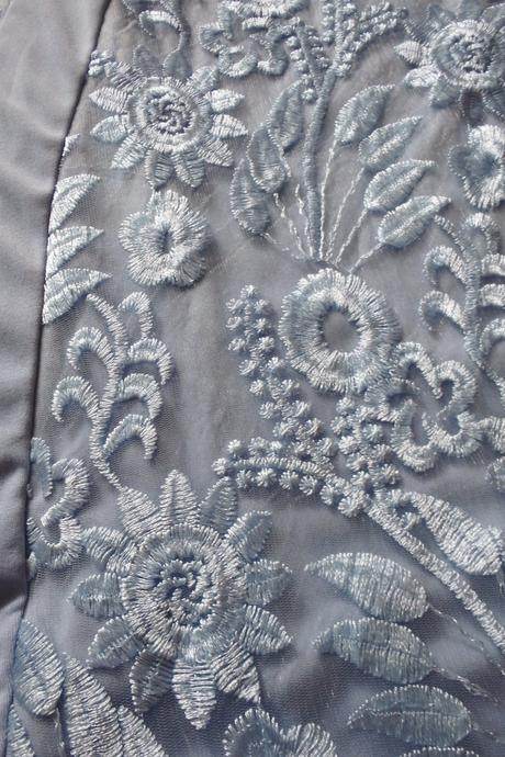 Šedo modré elastické šaty, 2xl/48, xxl