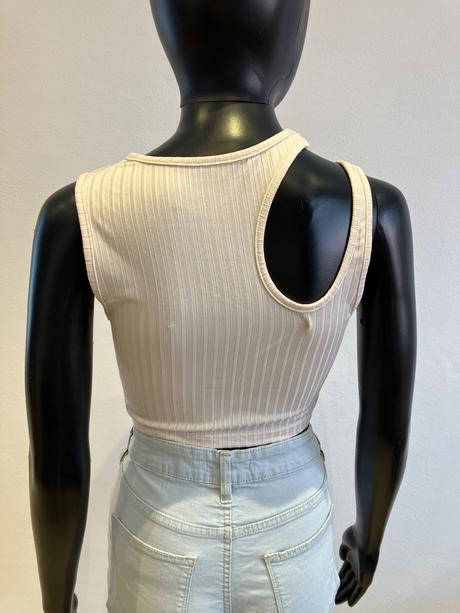 Dámsky crop top béžový (m), m