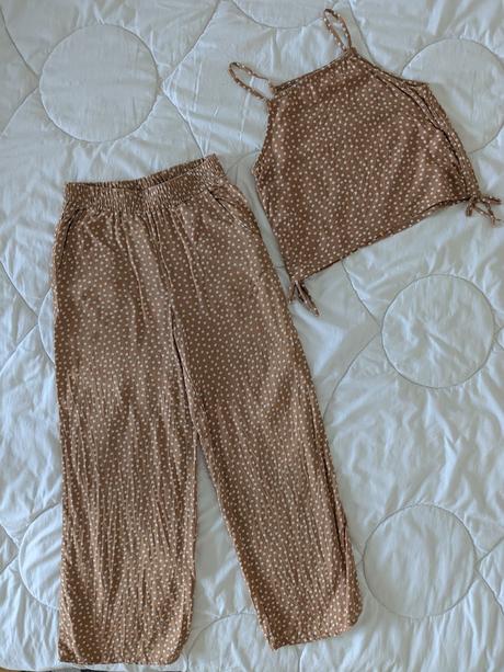 Nohavice a top, h&m,140