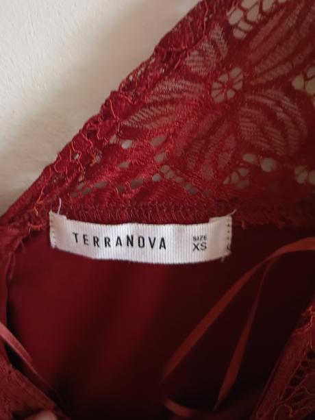 Bordové čipkované šaty terranova, terranova,xs