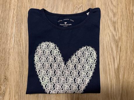 Tričko s lesklým srdiečkom tom tailor, tom tailor,116