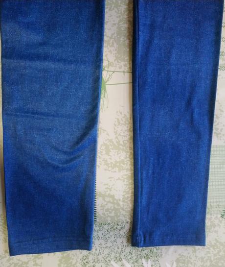 Dámske modré slim jeggingsy, vysoký pás, s/m, m