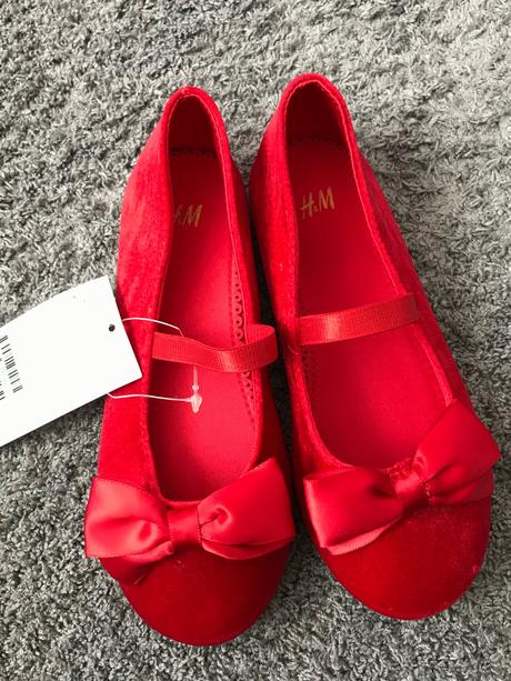 Červené balerínky v.29, h&m,29