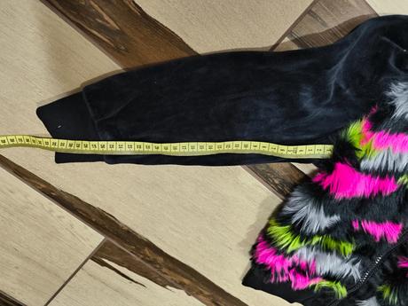 Chlpatý komplet - mikina, sukňa, baretka a kožuch, 116