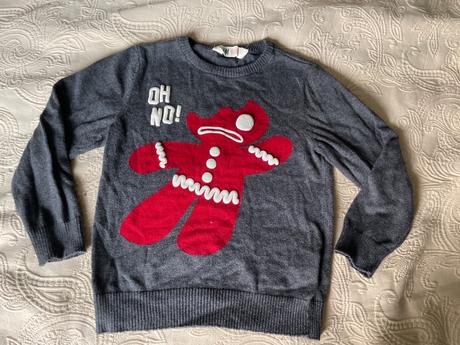 Vtipný vianočný pulover, h&m,110