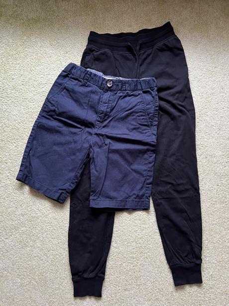 Tenké tepláky a krátke nohavice, h&m,128