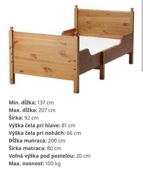 Detská posteľ, šírka (cm): 80,dĺžka (cm): 200