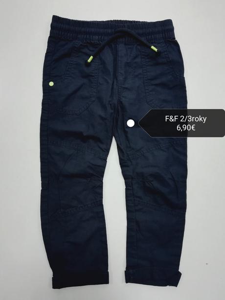 Modré ľahké nohavice, f&f,98