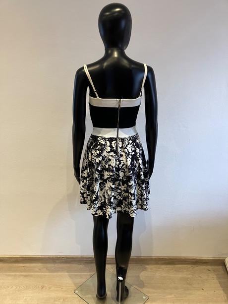 Dámske elegantné šaty čierno biele (s), s