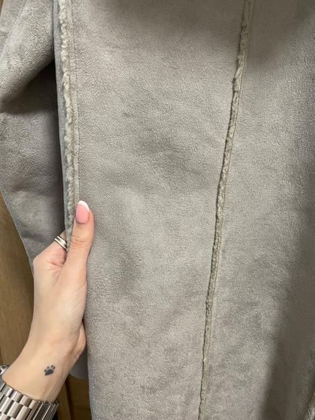 Sivý kabát brusená koža, yessica,m