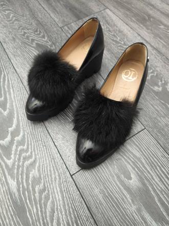 Kozene mokasiny olivia shoes s pravou kozusinkou, 38