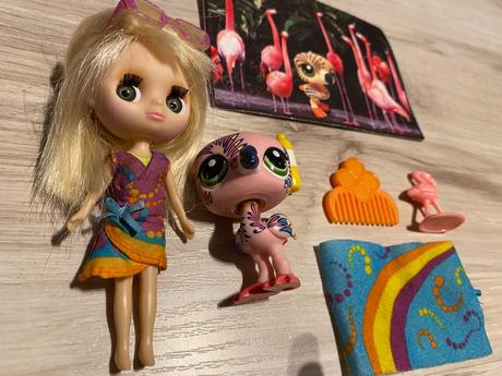 Krásna sada littlest pet shop bábika a plameniaci, 