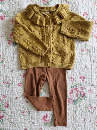 Sveter s golierom + legíny, next,80