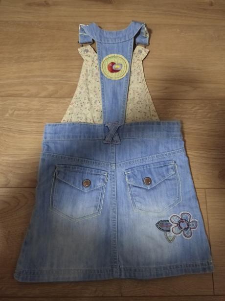 Riflové šaty / sukňa na traky, veľ.98, marks & spencer,98