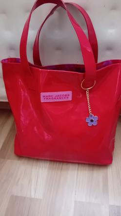 Značková kabelka lesklá červená, marc jacobs