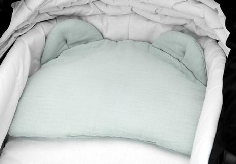 Sensillo vankúš do kočíka mušelínový šedý, šírka (cm): 35,dĺžka (cm): 30