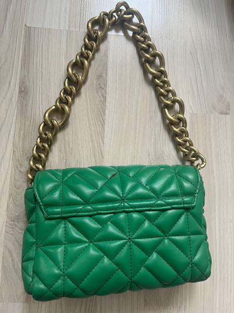 Zara zelena kabelka zlata retaz na plece, zara