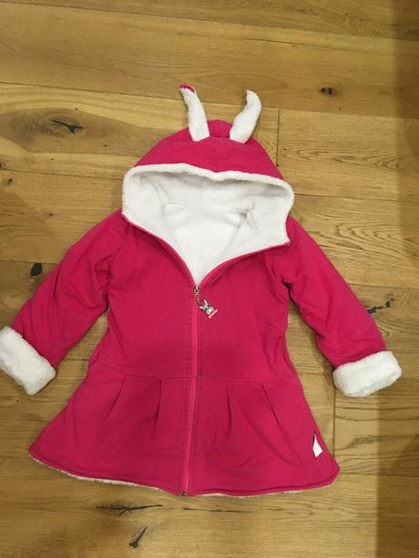 Zajkový handmade kabátik, 128