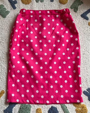 Ružová bodkovaná sukňa, s/m, s