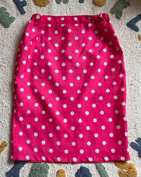 Ružová bodkovaná sukňa, s/m, s