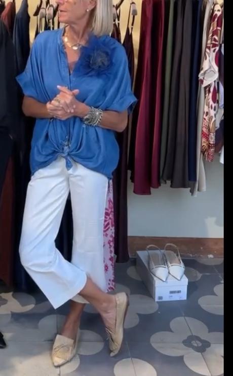 Denimová letná blúzka s uzlom, 