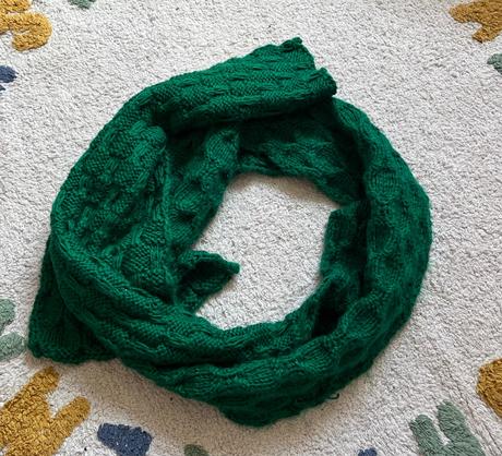 Zelený pletený handmade šál,