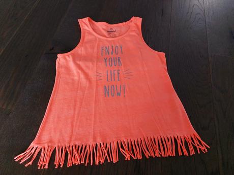 Letne neonove tielko s napisom a strapcami 10-12r., pepperts,152