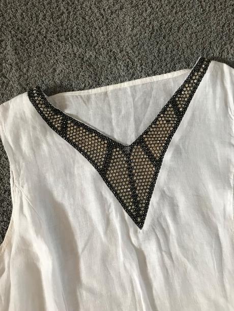 Biele ľanové šaty v.l, l