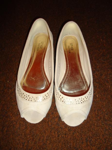 Hnedé balerínky s otvorenou špičkou, 36