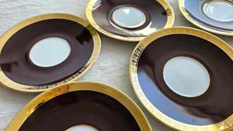 Retro porcelánové podšálky / tanieriky, čssr, 