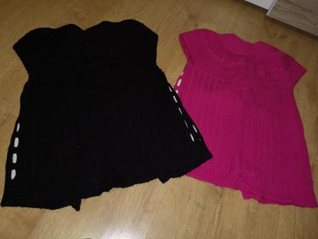 2ks vestičky, čierna plus cyklamenová, 104