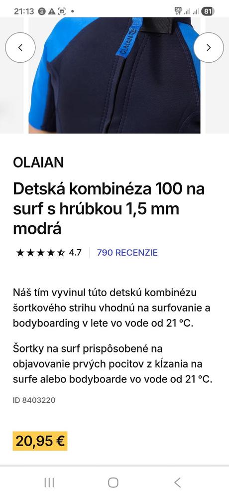 Neopren olaian decathlon 1,5 mm fialovy,