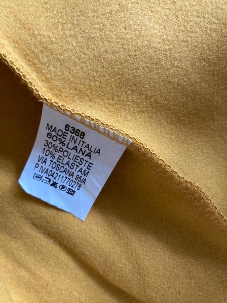 Vlneny horčicovy kabat xs, xs