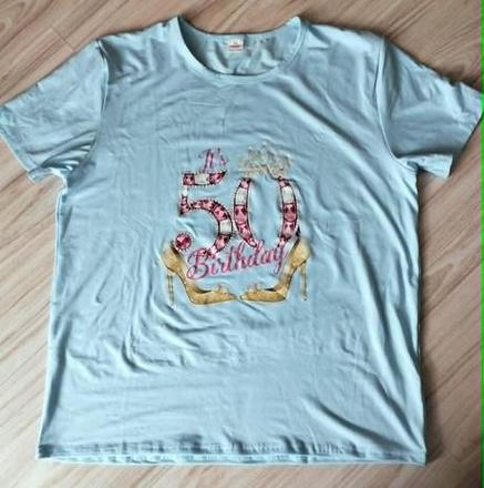 Belasé tričko s nápisom "50 birthday", v.xl, xl