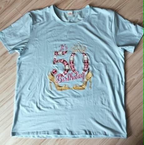 Belasé tričko s nápisom "50 birthday", v.xl, xl