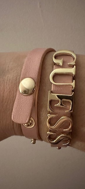Kožený ružový náramok zn. guess originál, guess