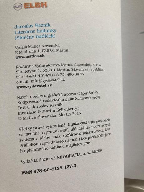 Literárne hádanky slnečný budíček (2015),