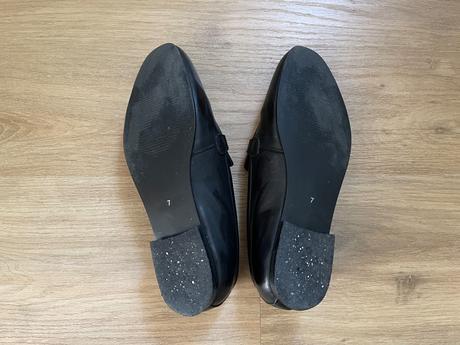 Čierne, kožené loafers/mokasíny, 40