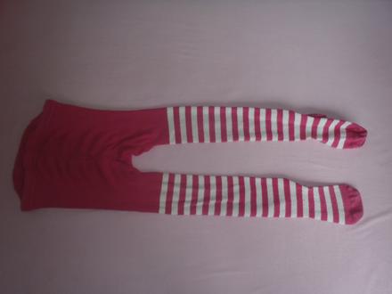 Pančušky tmavoružové s bielymi prúžkami, gap,110