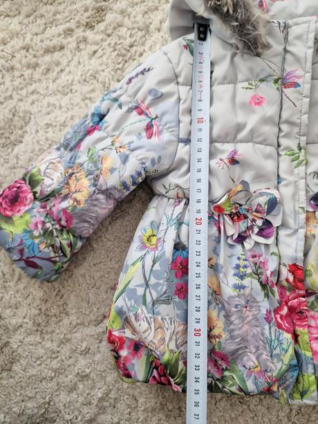 Krásna oteplená bunda s kožušinou 6-12m, 68