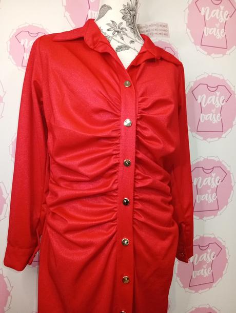 Nové červené trblietavé šaty m/l, l / m