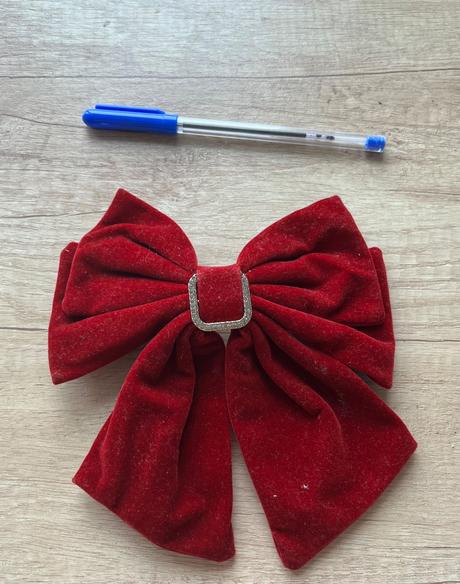 Burgundy zamatová spona mašľa, 