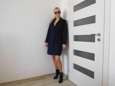 Kabát tm, modrý dámsky -s/m, s