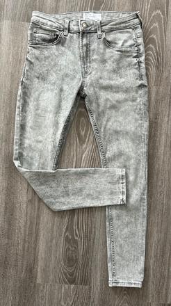 Šedé slim rifle bershka 164/170 eur 38, usa30, bershka,170