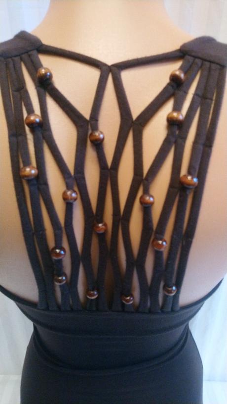 Dámsky elastický hnedý top s krúžkami, jane, xs, xs