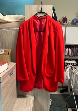 Červené sako boohoo, xs