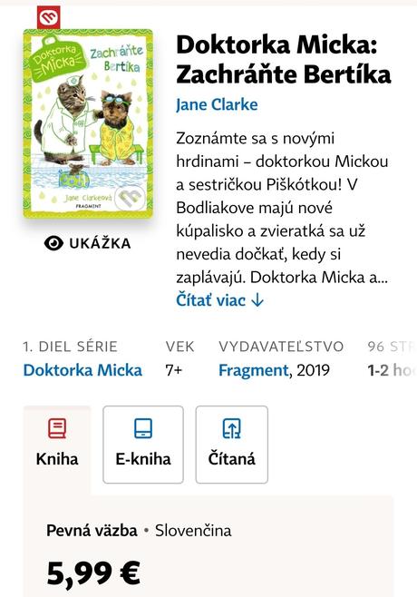 Doktorka micka - zachráňte bertíka,