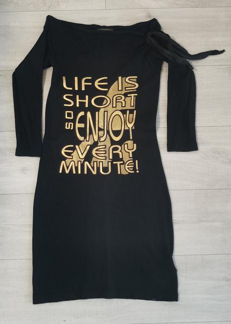 Čierne mini šaty úplet xs 34 bonprix rainbow, bonprix,xs