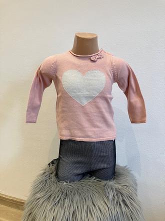 Dievčenský sveter so strieborným srdiečkom (86), h&m,86